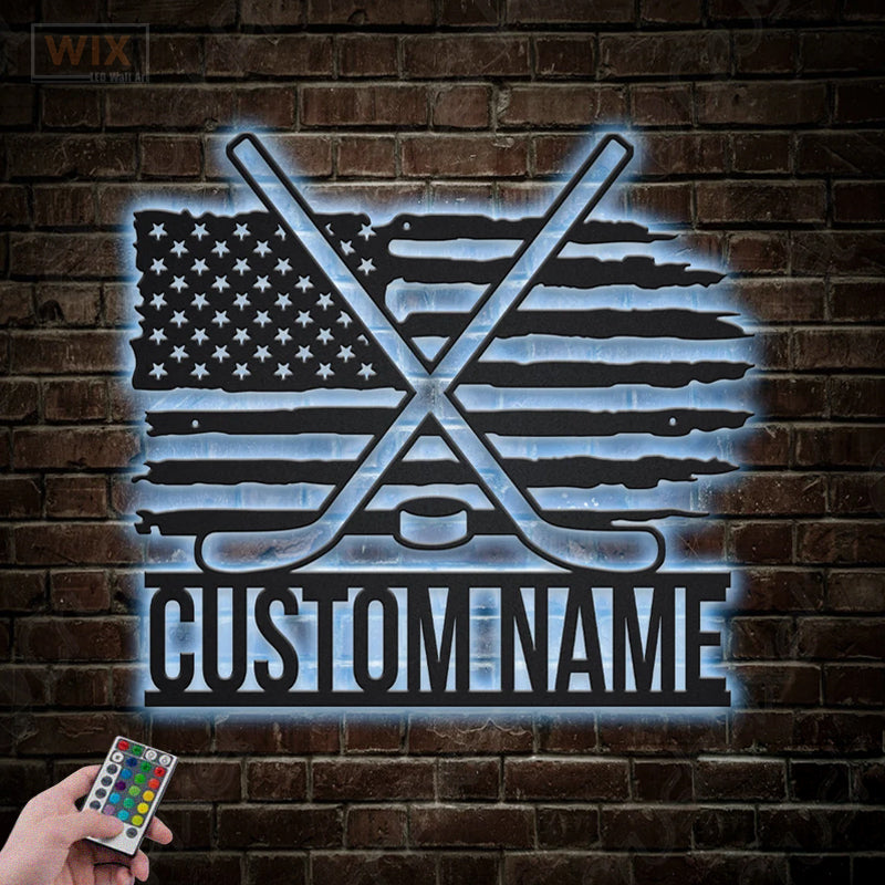 Hockey Led Metal Sign - Wix Decor