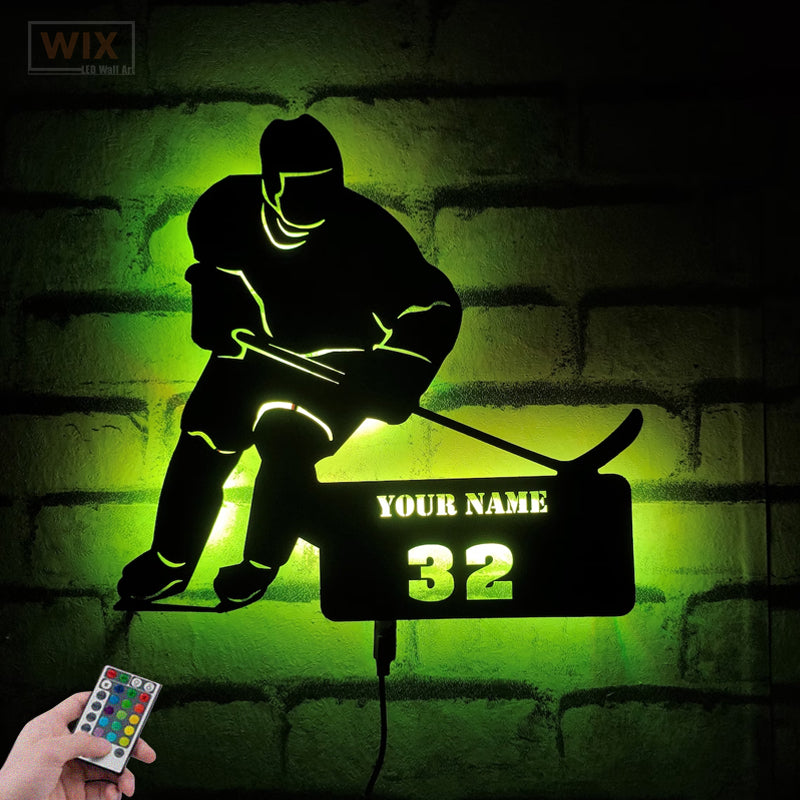 Hockey Led Metal Sign - Wix Decor