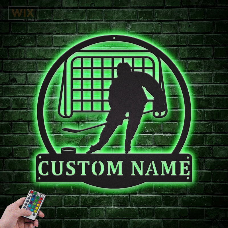 Hockey Led Metal Sign - Wix Decor