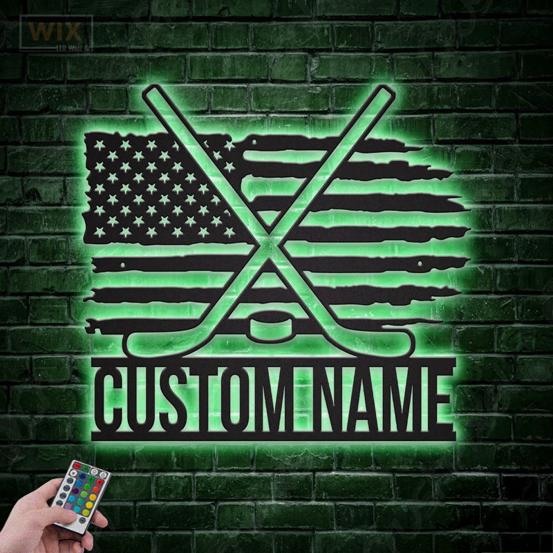 Hockey Led Metal Sign - Wix Decor