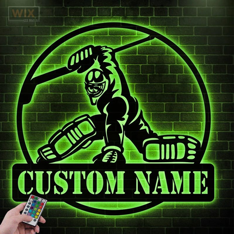 Hockey Led Metal Sign - Wix Decor