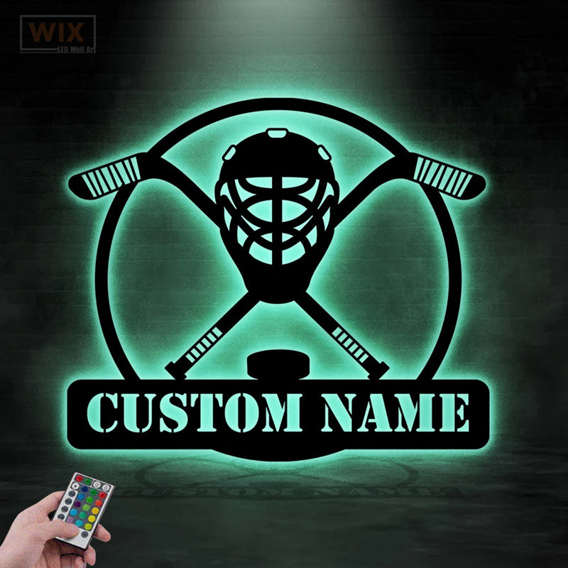 Hockey Led Metal Sign - Wix Decor