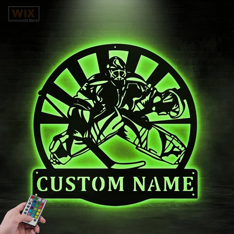 Hockey Led Metal Sign - Wix Decor