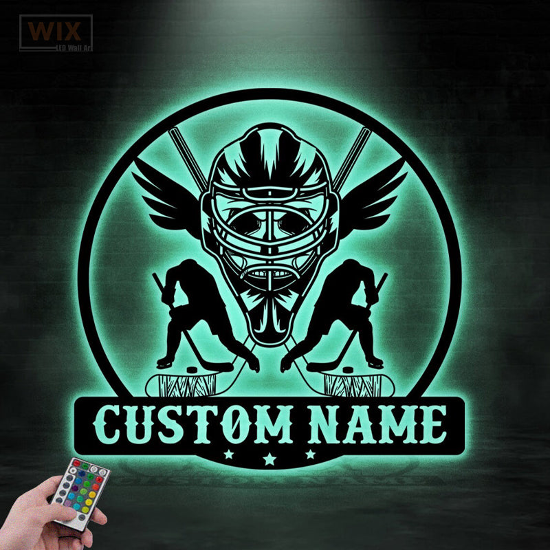 Hockey Led Metal Sign - Wix Decor