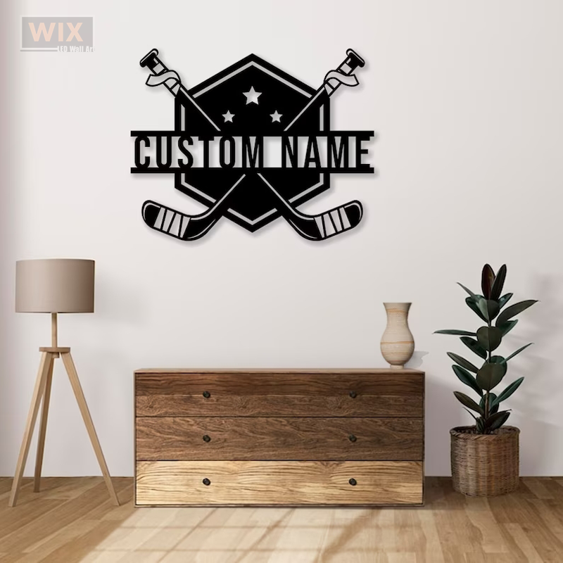 Hockey Led Metal Sign - Wix Decor