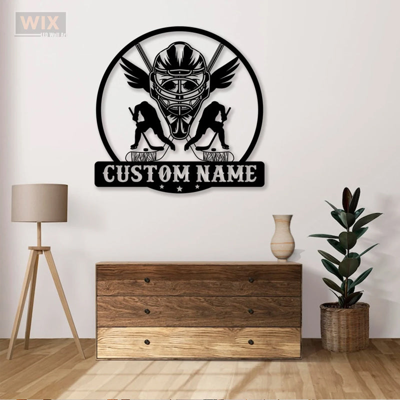 Hockey Led Metal Sign - Wix Decor
