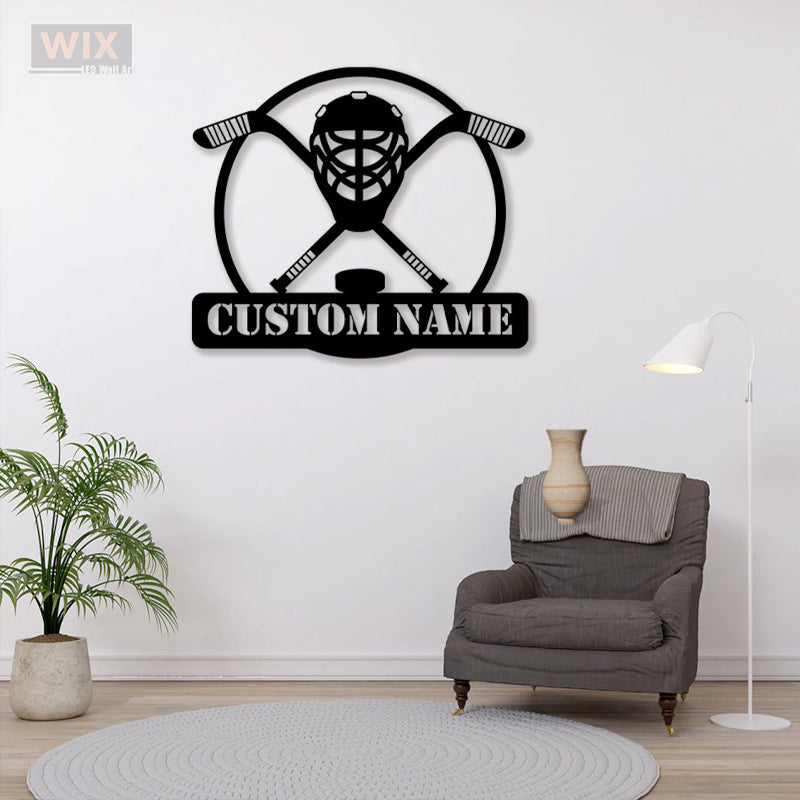 Hockey Led Metal Sign - Wix Decor