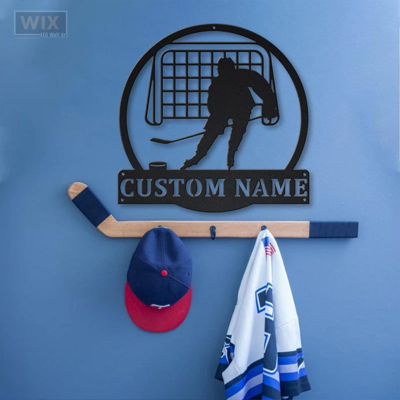 Hockey Led Metal Sign - Wix Decor