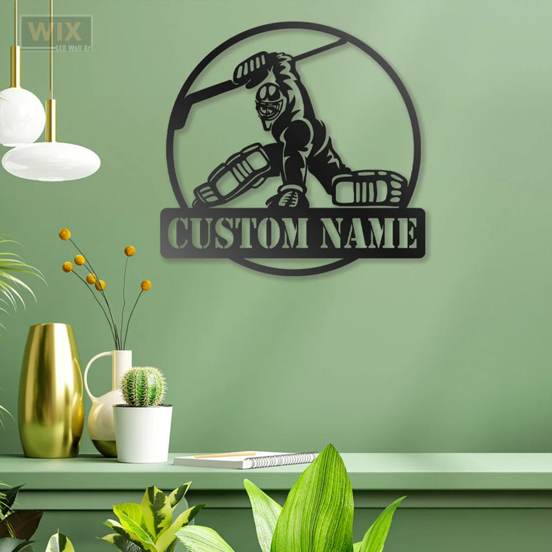 Hockey Led Metal Sign - Wix Decor