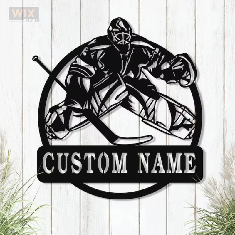 Hockey Led Metal Sign - Wix Decor