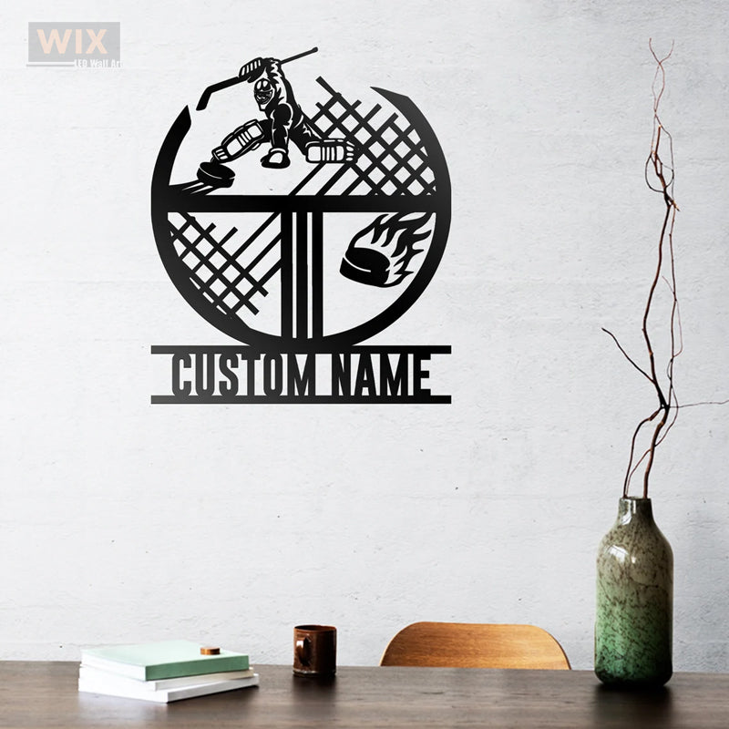 Hockey Led Metal Sign - Wix Decor