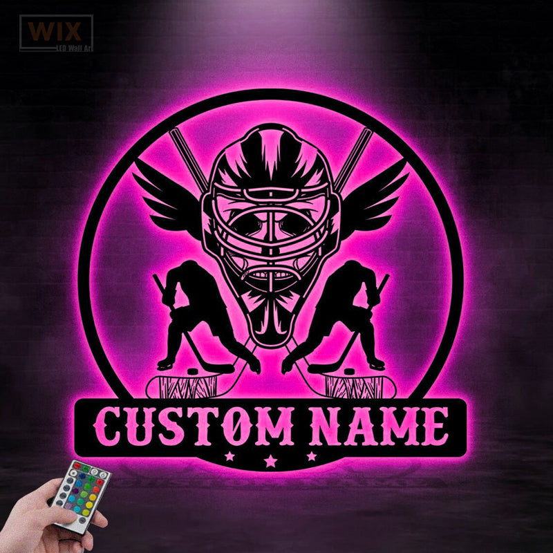 Hockey Led Metal Sign - Wix Decor