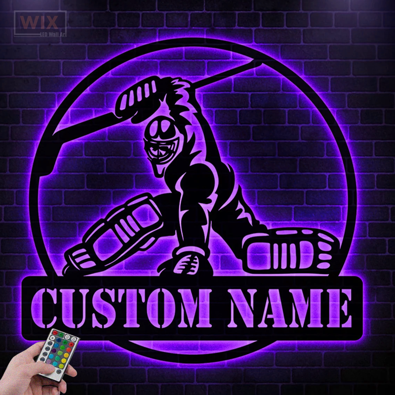 Hockey Led Metal Sign - Wix Decor