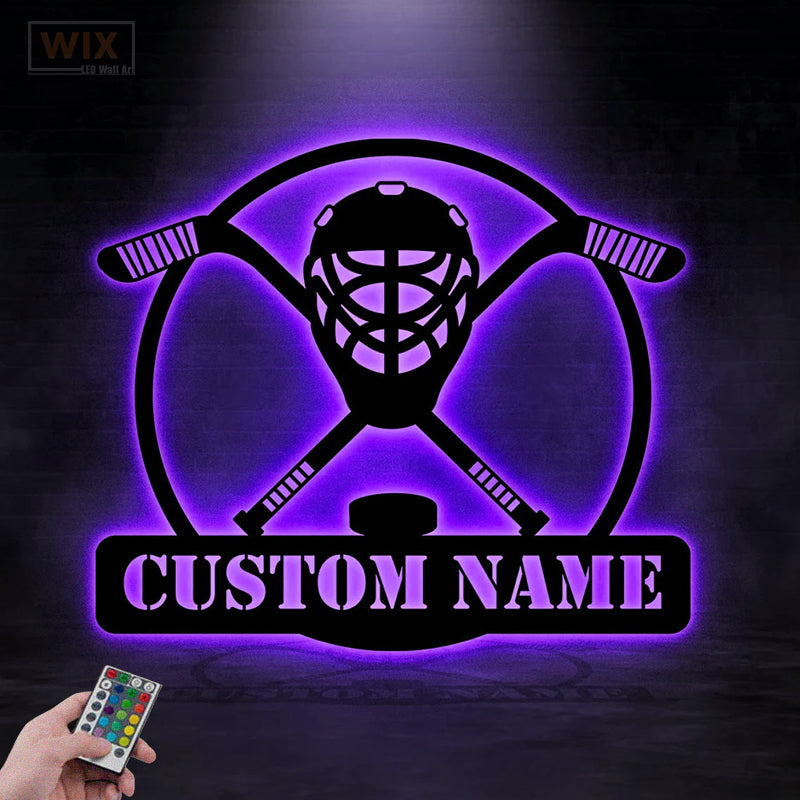 Hockey Led Metal Sign - Wix Decor