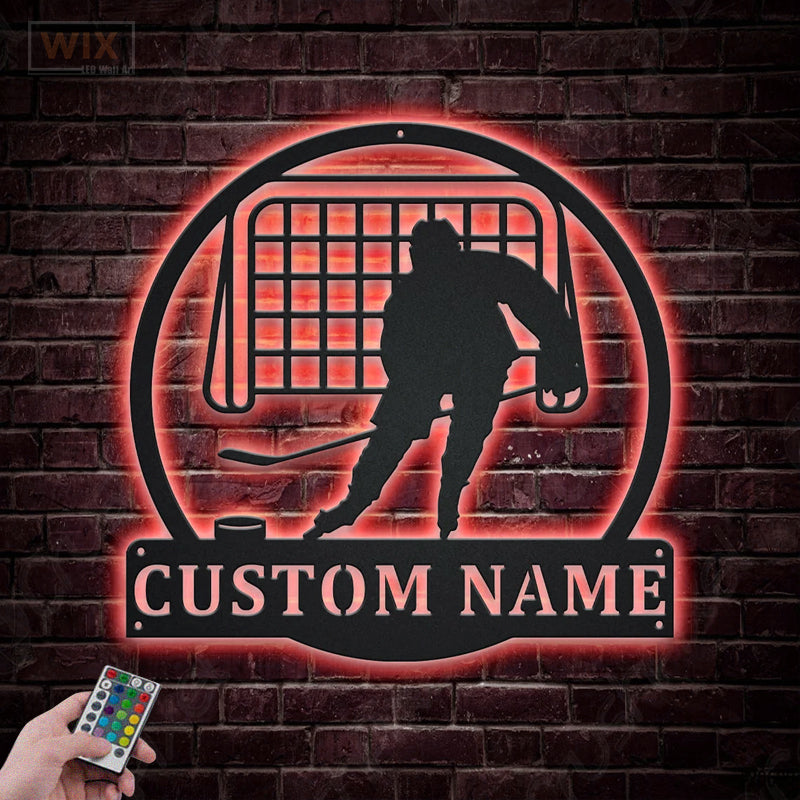 Hockey Led Metal Sign - Wix Decor