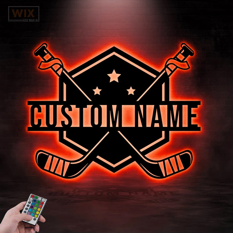 Hockey Led Metal Sign - Wix Decor