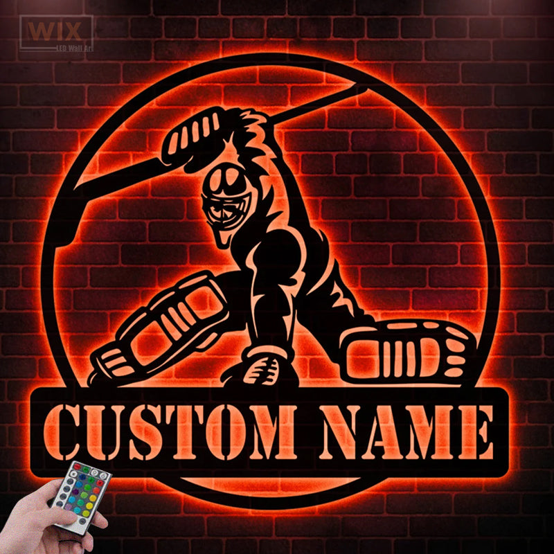 Hockey Led Metal Sign - Wix Decor