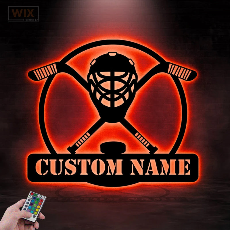 Hockey Led Metal Sign - Wix Decor