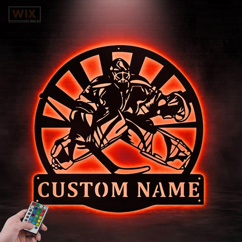 Hockey Led Metal Sign - Wix Decor