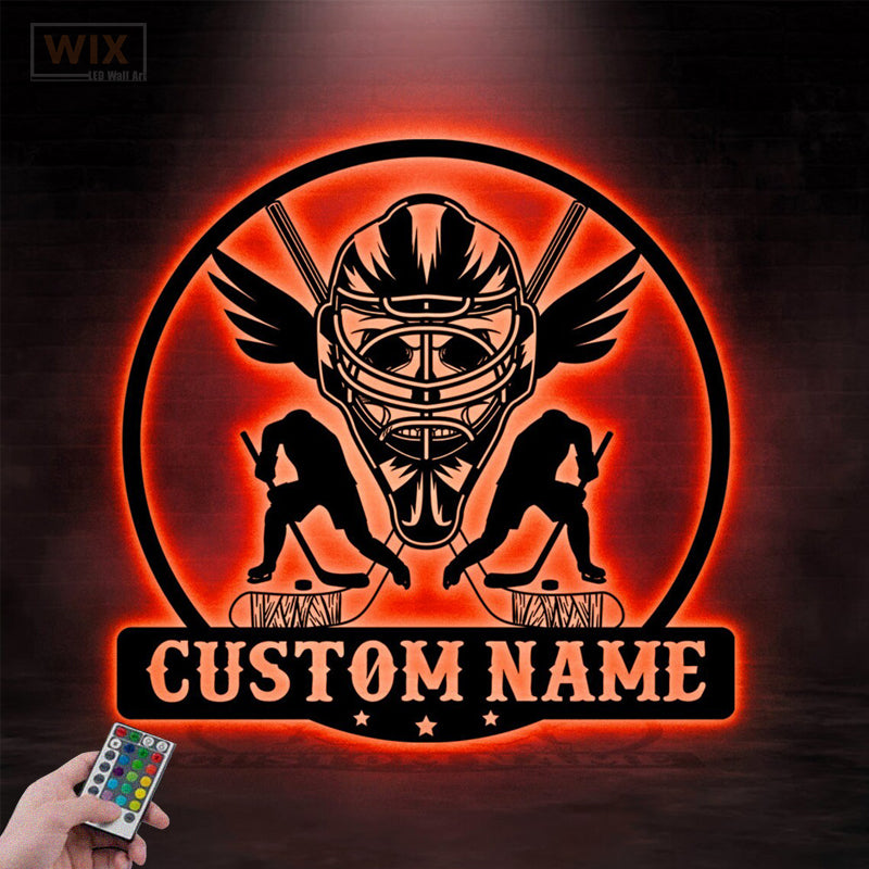 Hockey Led Metal Sign - Wix Decor