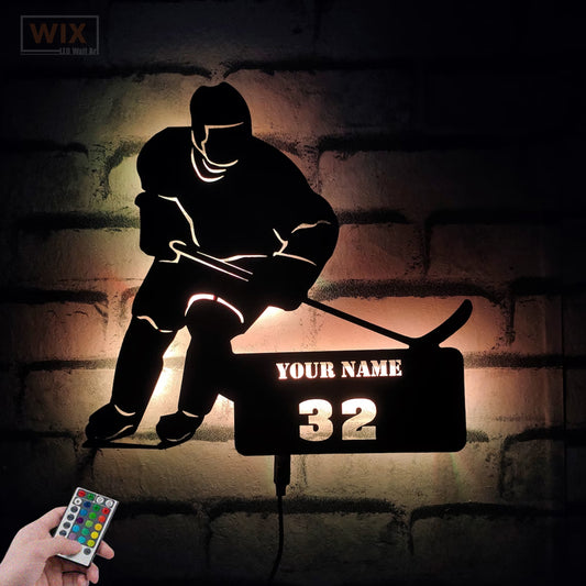 Hockey Led Metal Sign - Wix Decor