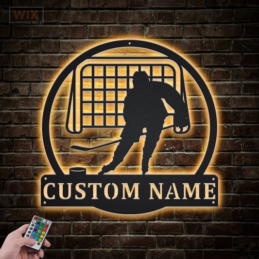 Hockey Led Metal Sign - Wix Decor