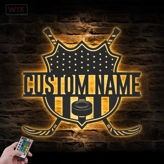 Hockey Led Metal Sign - Wix Decor