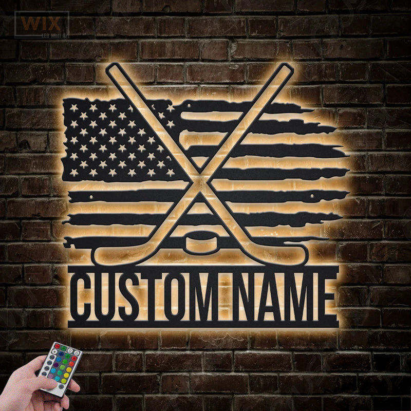 Hockey Led Metal Sign - Wix Decor