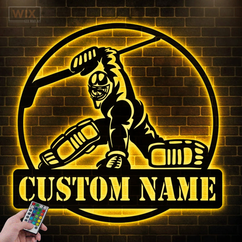 Hockey Led Metal Sign - Wix Decor