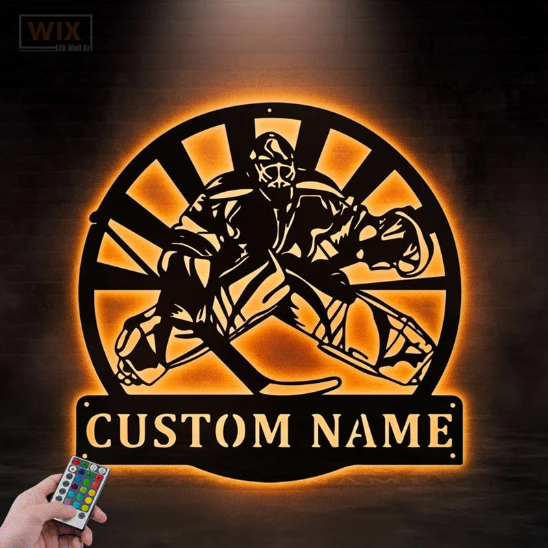 Hockey Led Metal Sign - Wix Decor