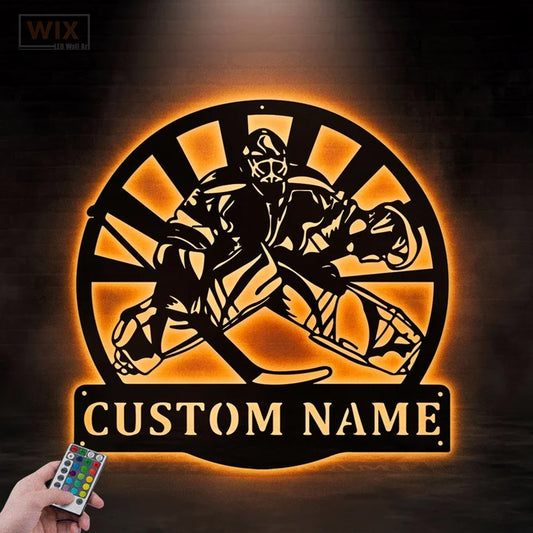 Hockey Led Metal Sign - Wix Decor