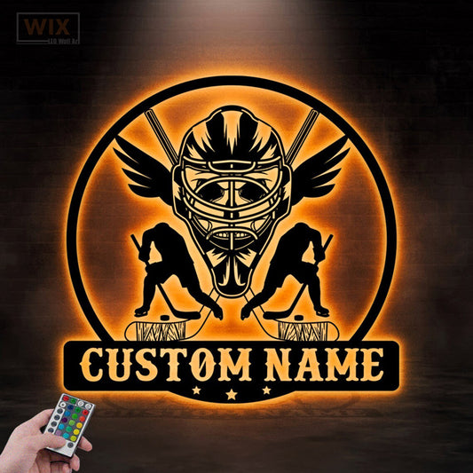 Hockey Led Metal Sign - Wix Decor