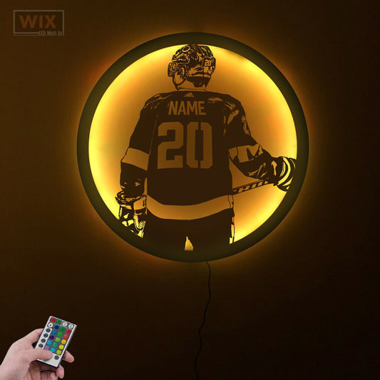 Hockey Led Metal Sign