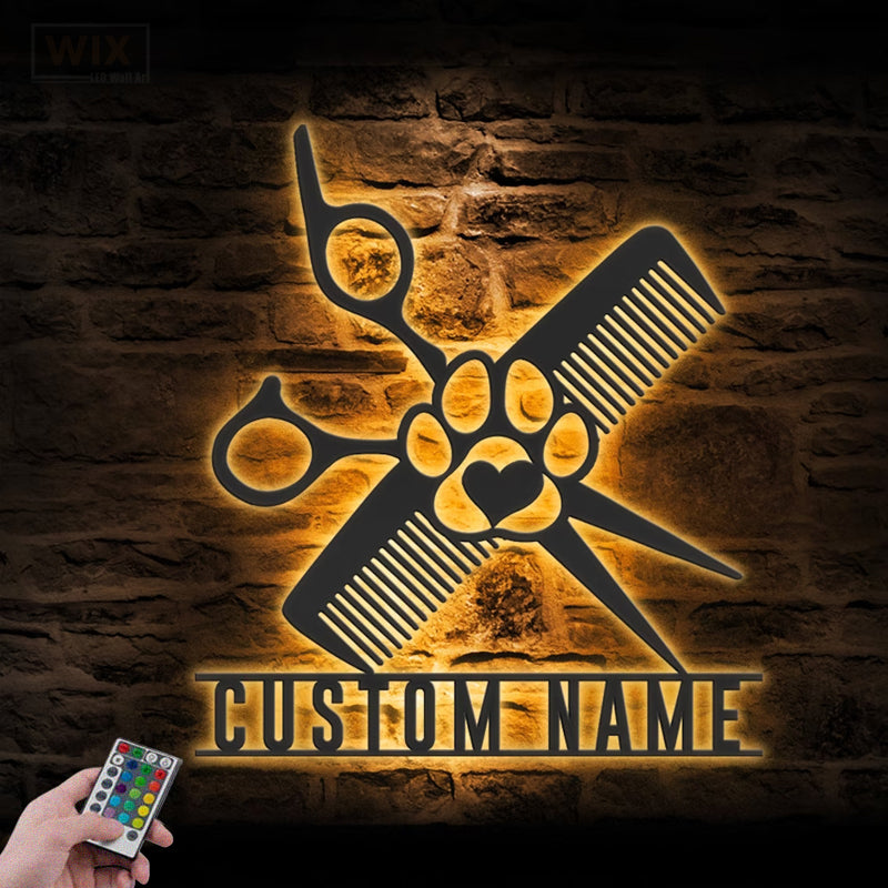 Barber & Salon Led Metal Sign - Wix Decor
