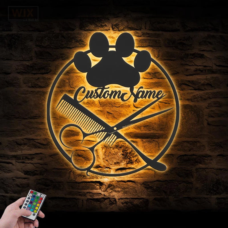 Barber & Salon Led Metal Sign - Wix Decor