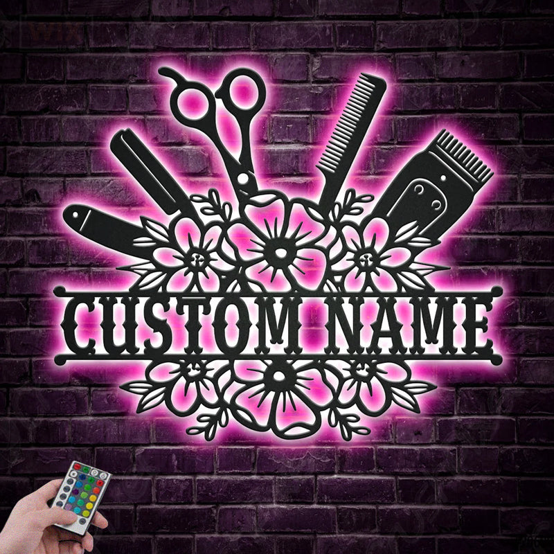 Barber & Salon Led Metal Sign - Wix Decor