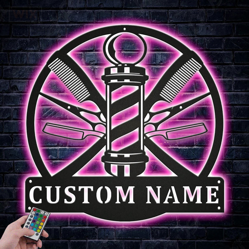 Barber & Salon Led Metal Sign - Wix Decor