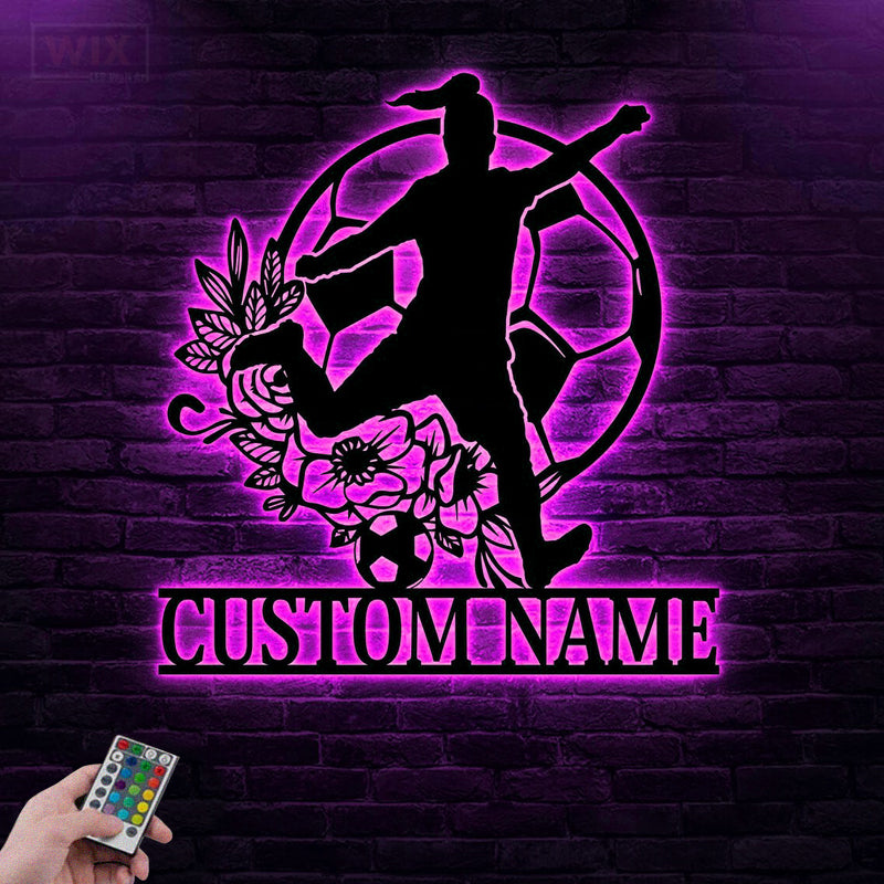 Soccer LED Metal Sign - Wix Decor