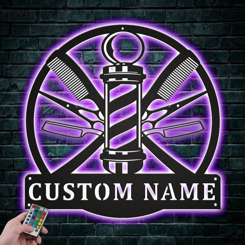 Barber & Salon Led Metal Sign - Wix Decor