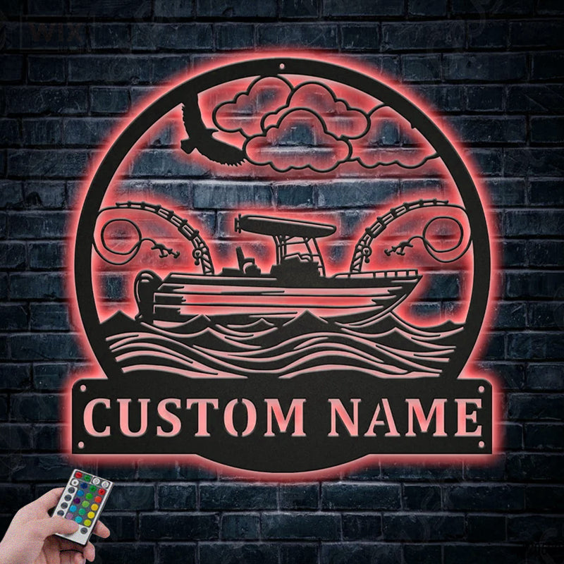 Fishing LED Metal Sign 