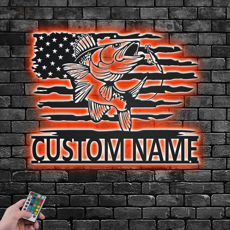 Fishing LED Metal Sign - Wix Decor