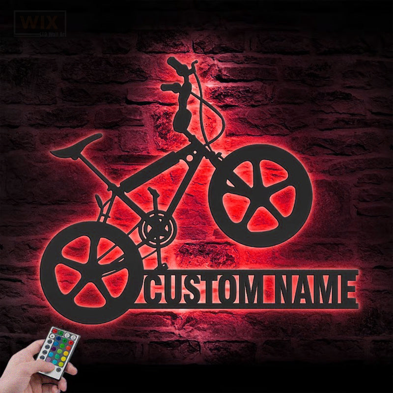 Mountain Bike LED Metal Sign - Wix Decor