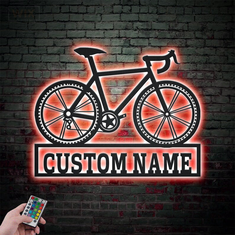 Mountain Bike LED Metal Sign - Wix Decor