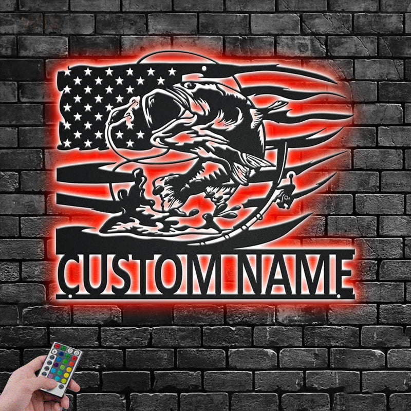 Fishing LED Metal Sign - Wix Decor