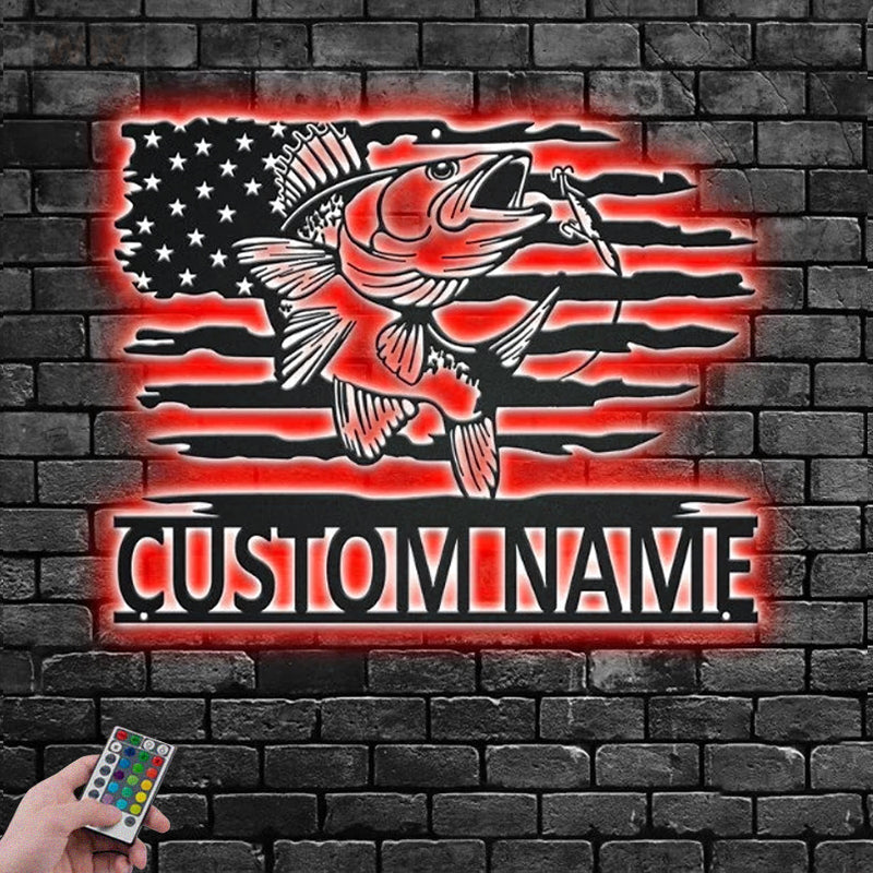 Fishing LED Metal Sign - Wix Decor
