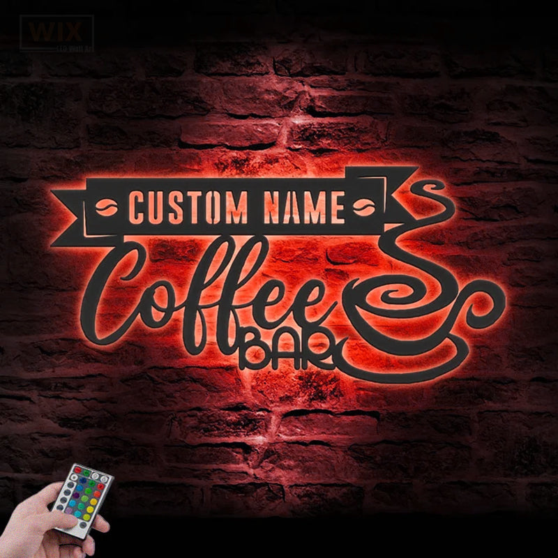 Coffee Shop Led Metal Sign - Wix Decor