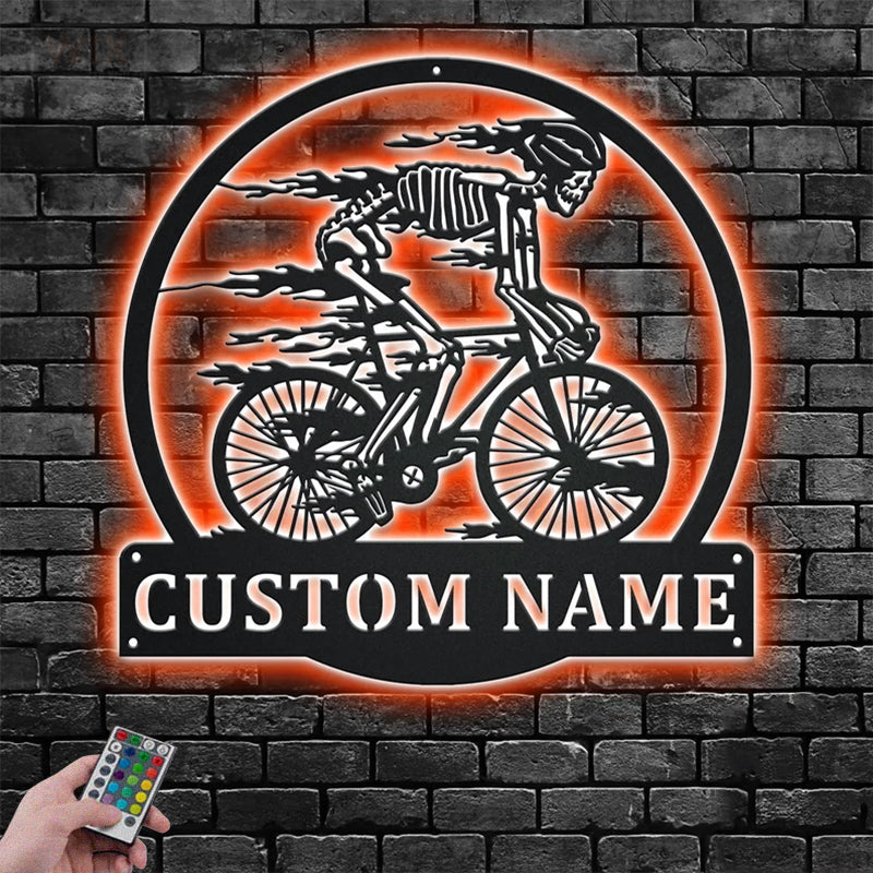 Mountain Bike LED Metal Sign - Wix Decor