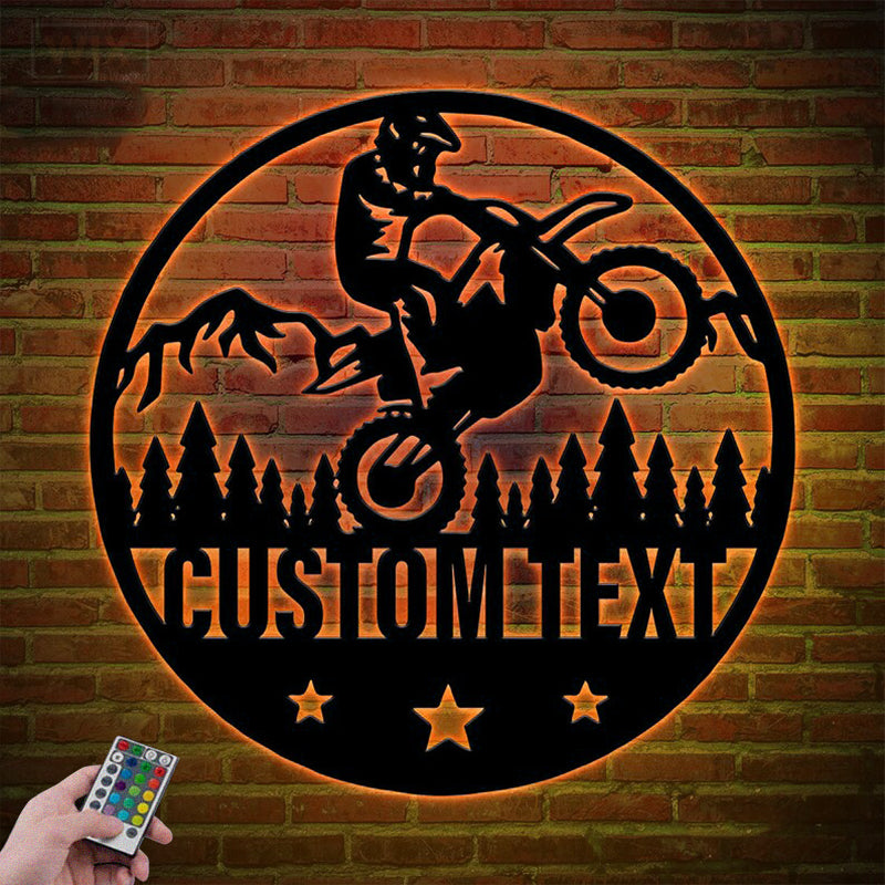 Mountain Bike LED Metal Sign - Wix Decor
