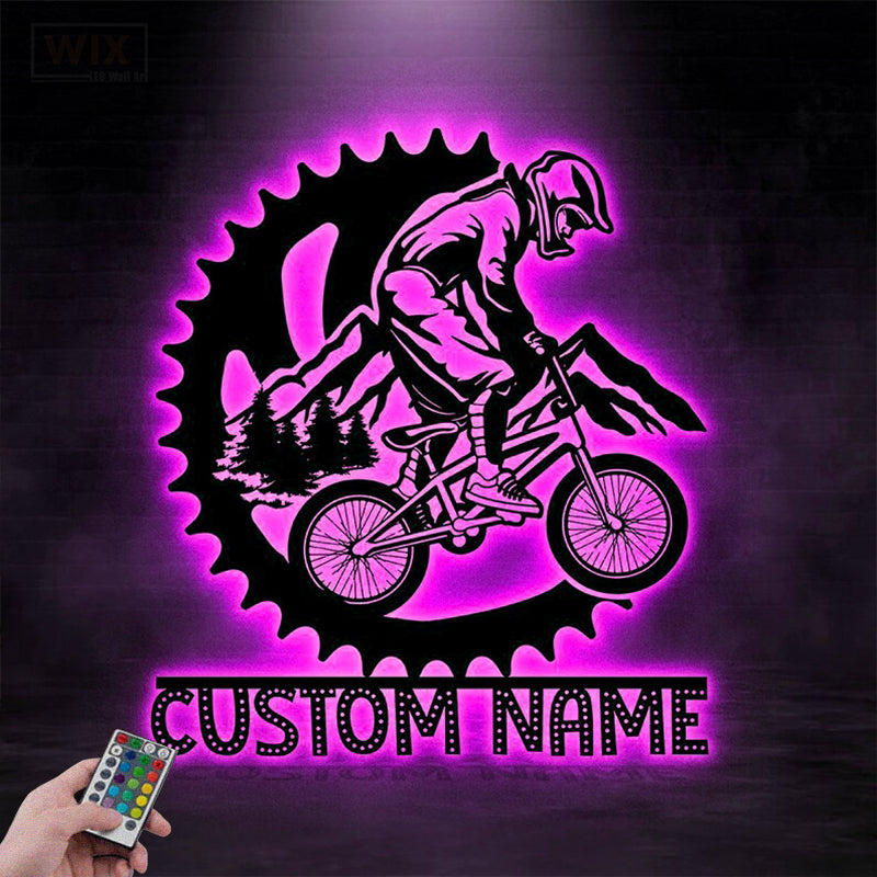 Mountain Bike LED Metal Sign - Wix Decor