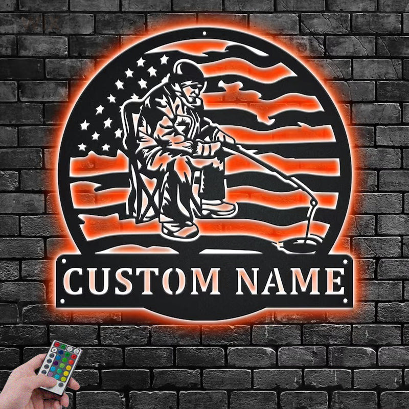 Fishing LED Metal Sign 
